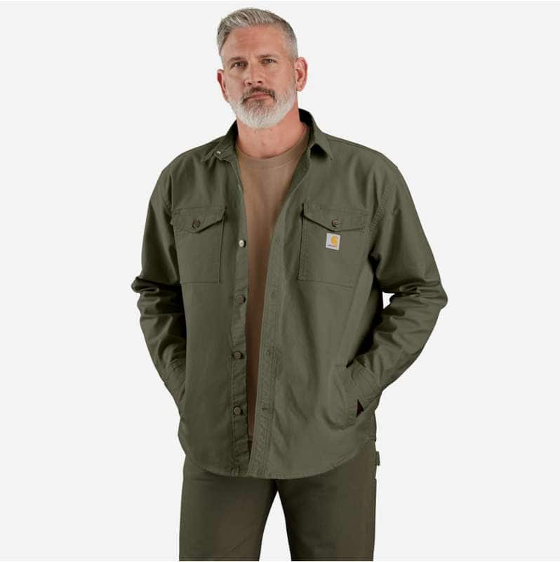 Carhartt  Dusty Olive Montana Rugged Flex Loose Fit Heavyweight Duck Shirt Jac