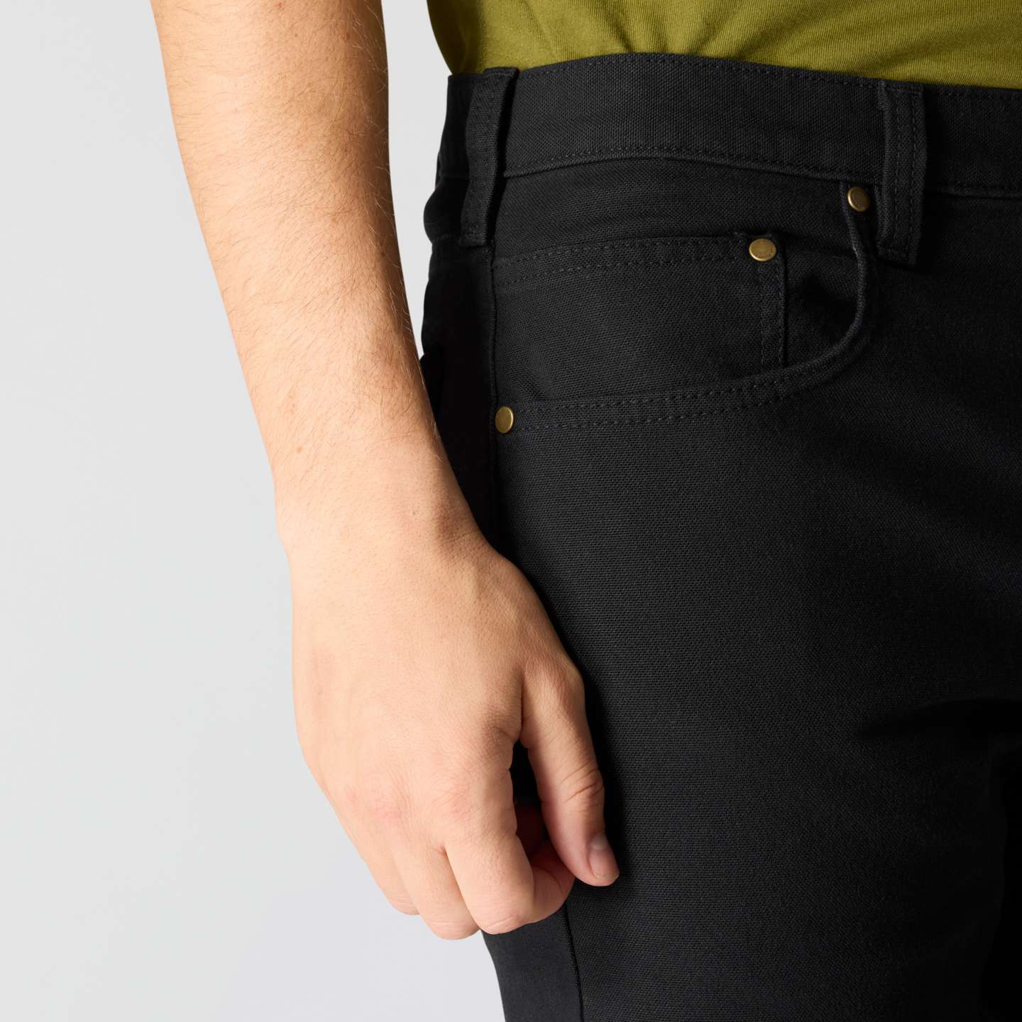 Мужские брюки Carhartt Slim Tapered Rugged Flex™ Duck, цвет: Чёрный — фото 6