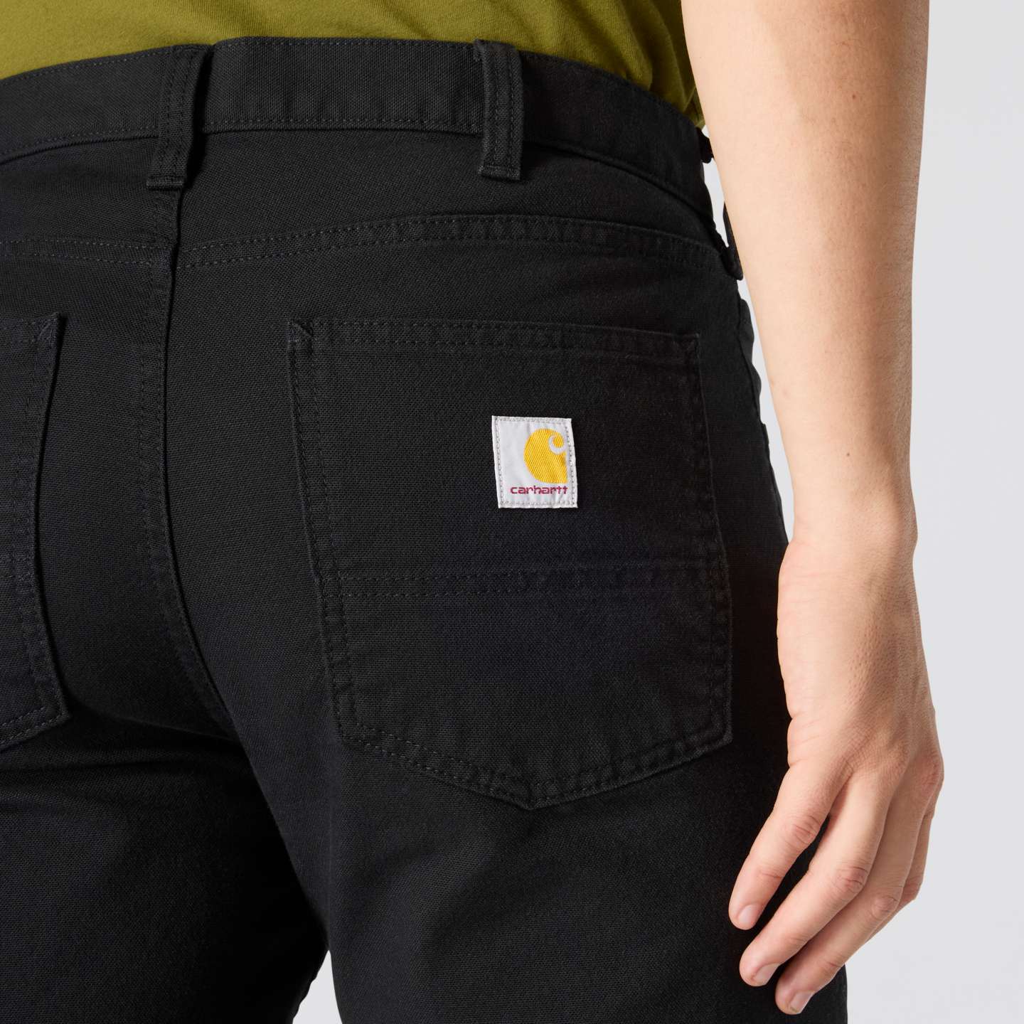 Мужские брюки Carhartt Slim Tapered Rugged Flex™ Duck, цвет: Чёрный — фото 5