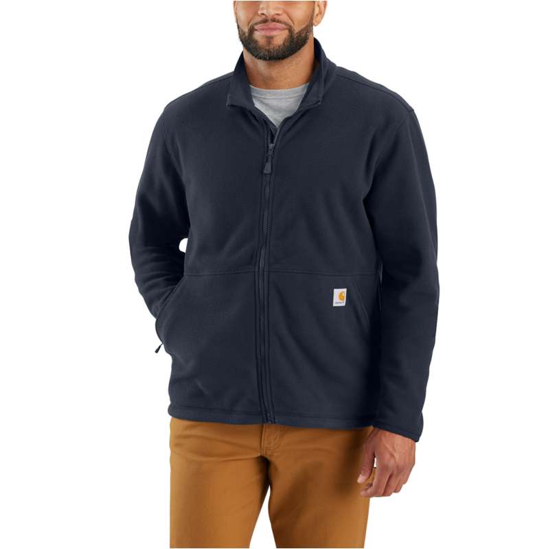 Carhartt  Navy Full-Zip Relaxed Fit Fleece Jacket - 1 Warm Rating