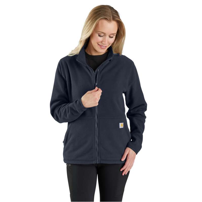 Carhartt  Navy Women's Full-Zip Relaxed Fit Fleece Jacket - 1 Warm Rating