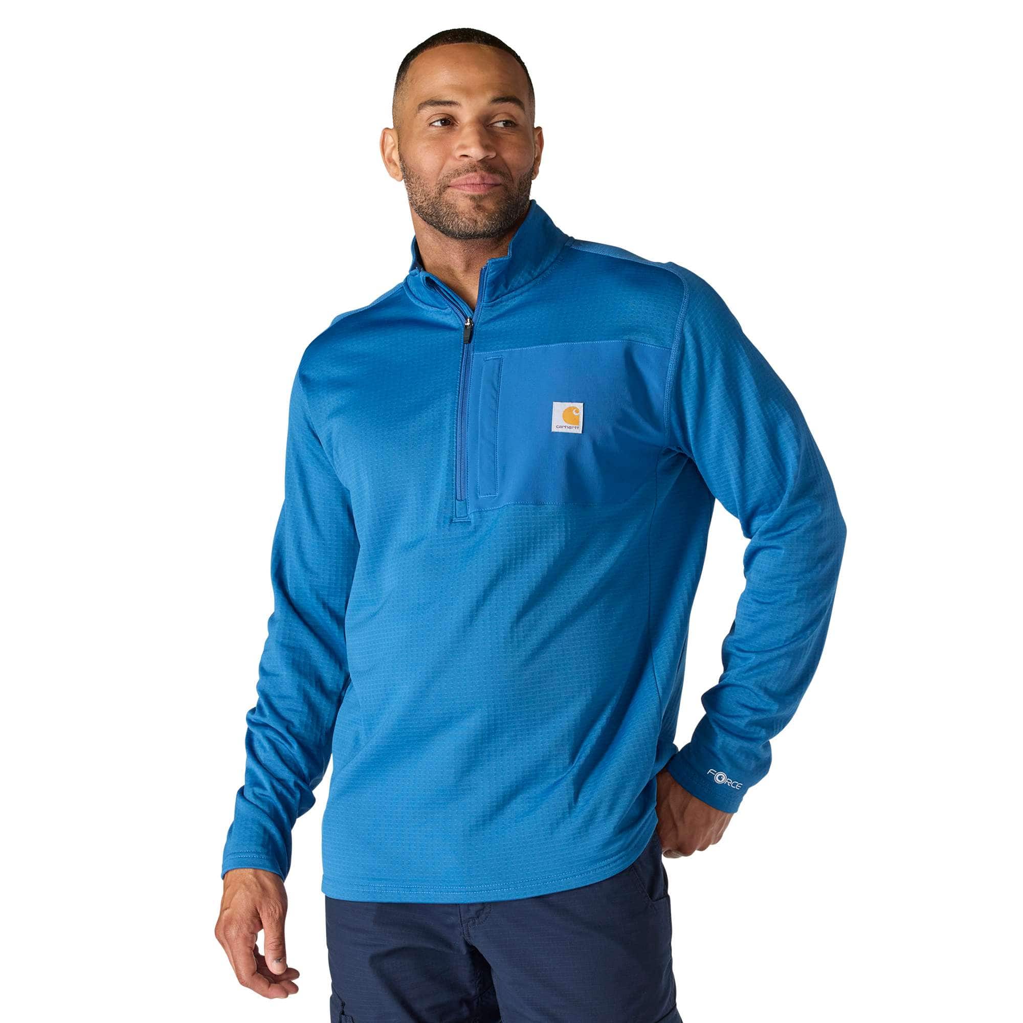 Carhartt Carhartt Force® Relaxed Fit Mock Neck Half-Zip Fleece-Lined Shirt