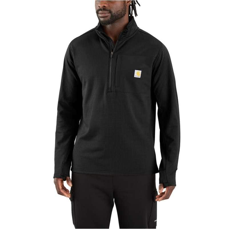 Carhartt  Black Carhartt Force® Relaxed Fit Mock Neck Half-Zip Fleece-Lined Shirt