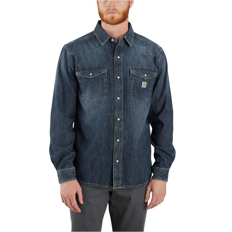 Carhartt  Wyatt Montana Relaxed Fit Midweight Denim Long-Sleeve Snap Front Shirt