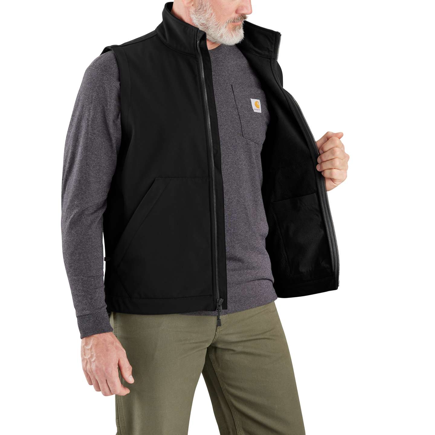 Мужской жилет Carhartt Galesburg Softshell Vest, цвет: Чёрный — фото 2