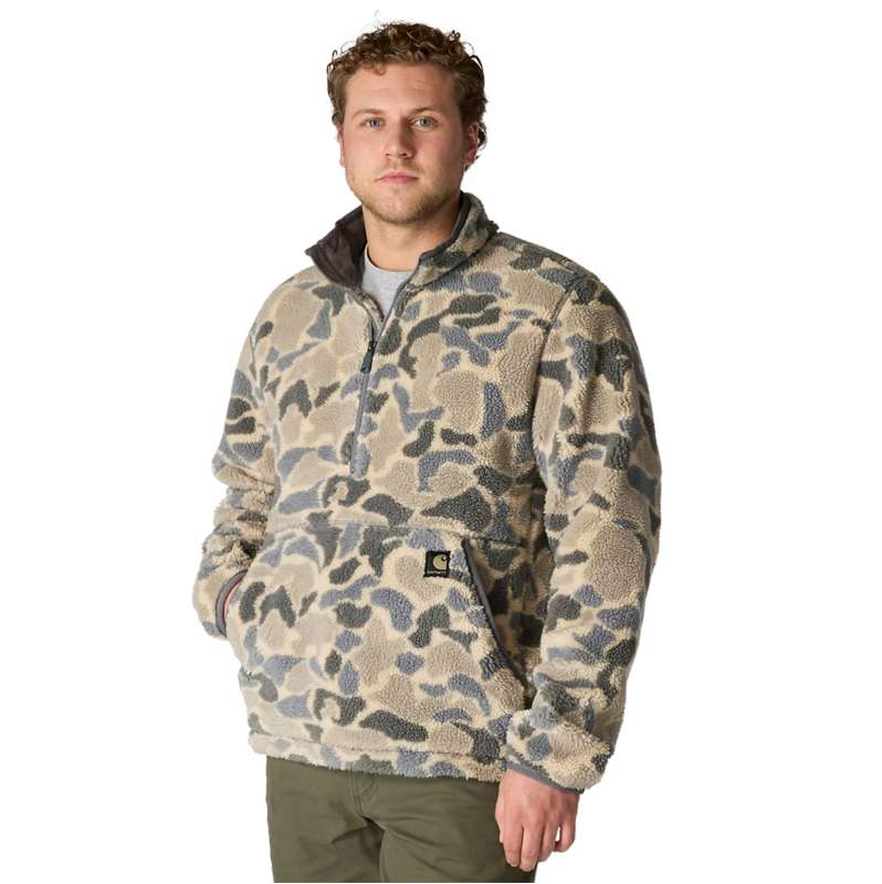 Carhartt  Khaki Vintage Camo Loose Fit Fleece Pullover - 2 Warmer Rating