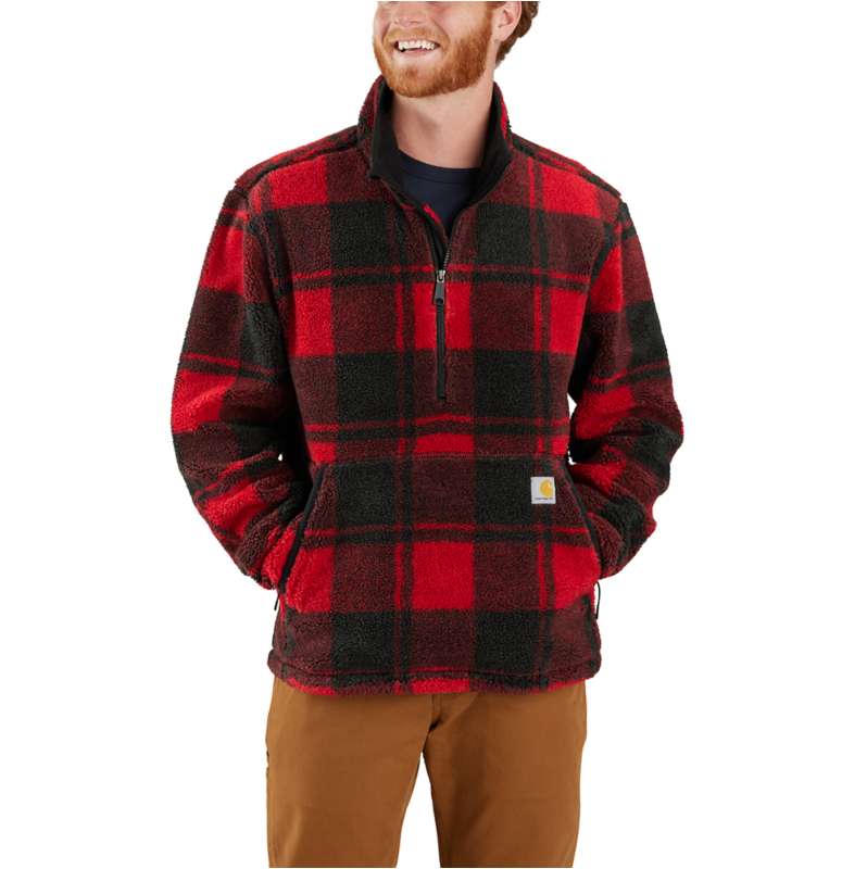 Carhartt  Crabapple/Black Plaid Loose Fit Fleece Pullover - 2 Warmer Rating