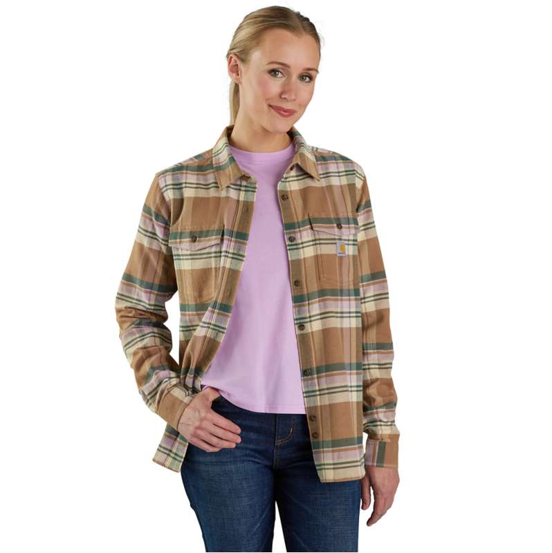 Carhartt  Flaxseed Women's TENCEL™ Fiber Series Relaxed Fit Long-Sleeve Flannel Shirt