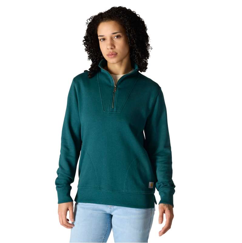 Carhartt  Greenstone Women's TENCEL™ Fiber Series Relaxed Fit Half-Zip Sweatshirt