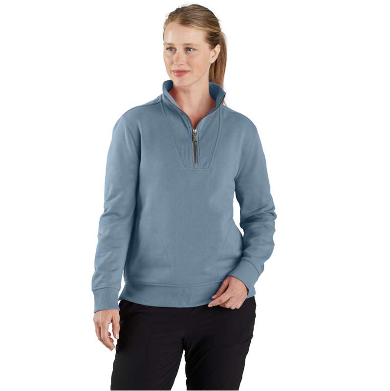 Carhartt  Thundercloud Women's TENCEL™ Fiber Series Relaxed Fit Half-Zip Sweatshirt