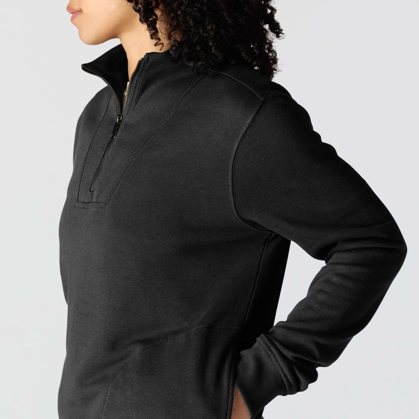 Женский свитшот Carhartt Tencel™ Fiber Series Half-Zip, цвет: Чёрный — фото 2