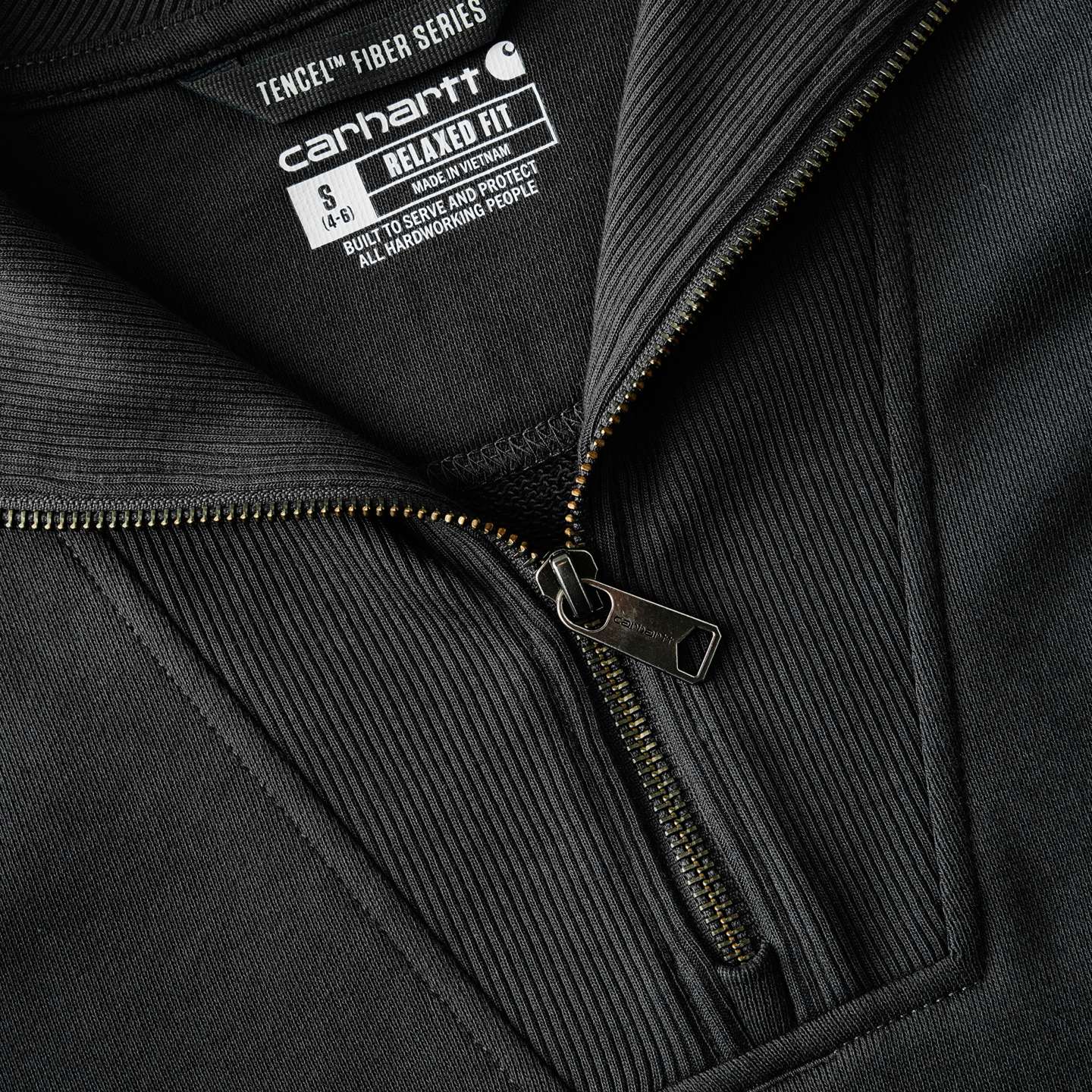 Женский свитшот Carhartt Tencel™ Fiber Series Half-Zip, цвет: Чёрный — фото 6