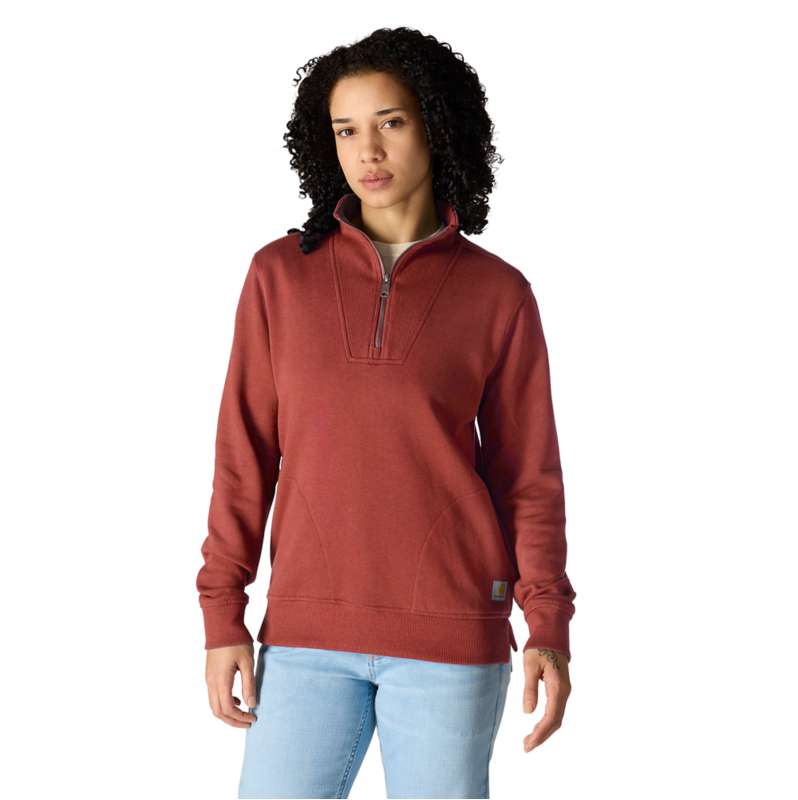 Carhartt  Spice Red Women's TENCEL™ Fiber Series Relaxed Fit Half-Zip Sweatshirt