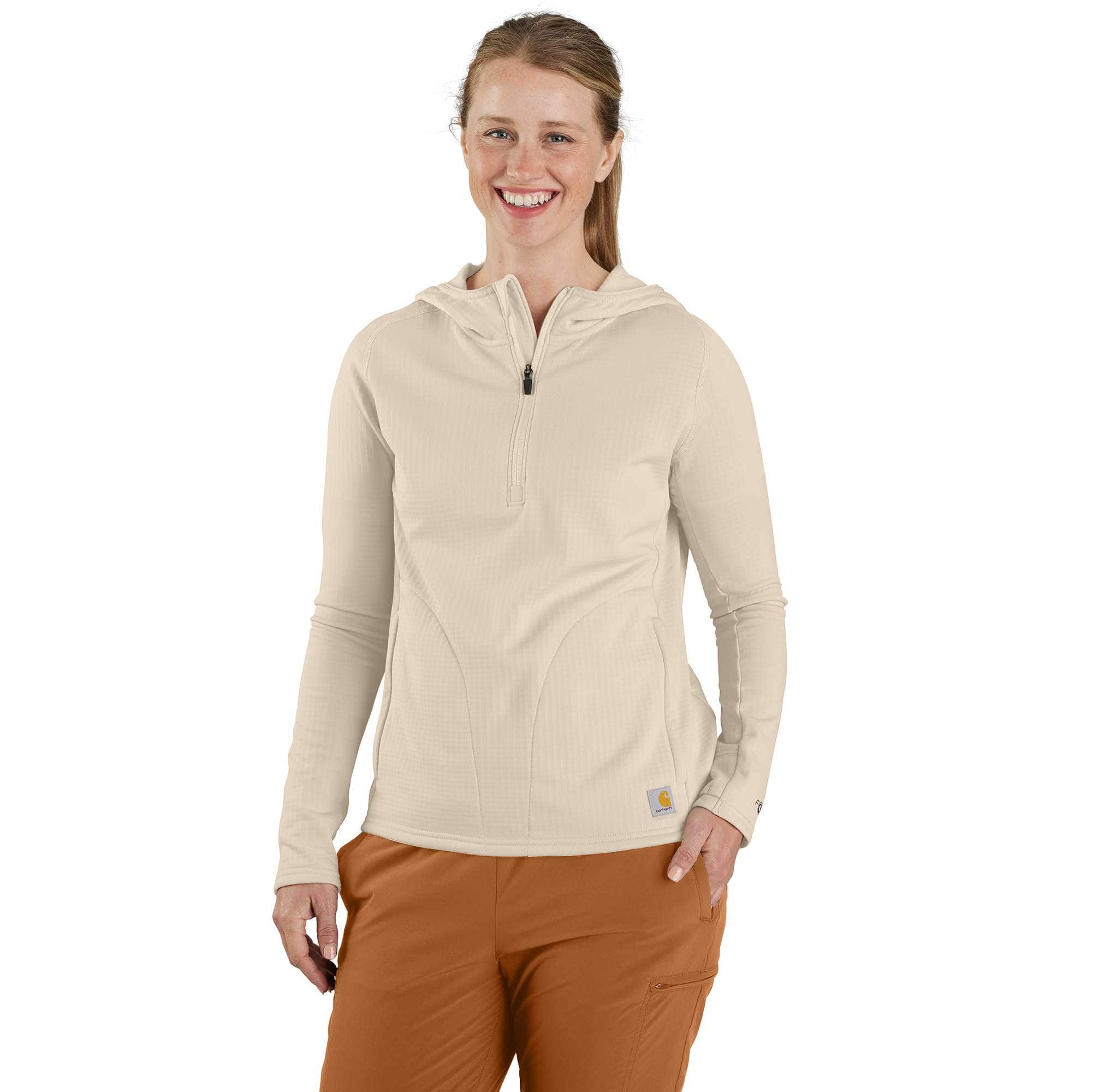 Additional thumbnail 1 of Women's Carhartt Force® Relaxed Fit Half-Zip Hooded Pullover