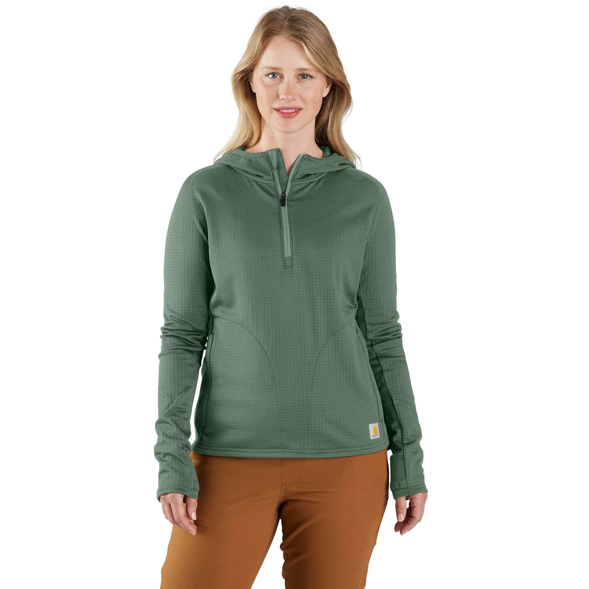 Additional thumbnail 1 of Women's Carhartt Force® Relaxed Fit Half-Zip Hooded Pullover