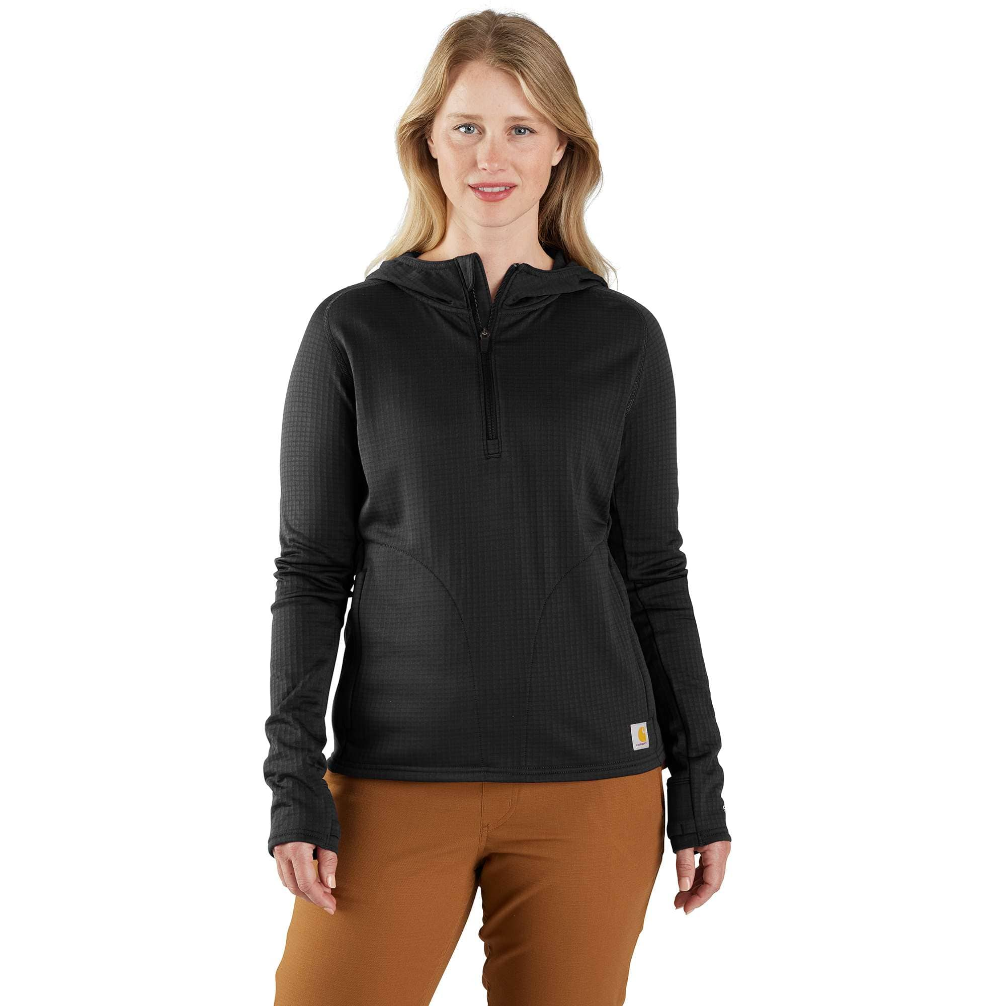 Additional thumbnail 1 of Women's Carhartt Force® Relaxed Fit Half-Zip Hooded Pullover