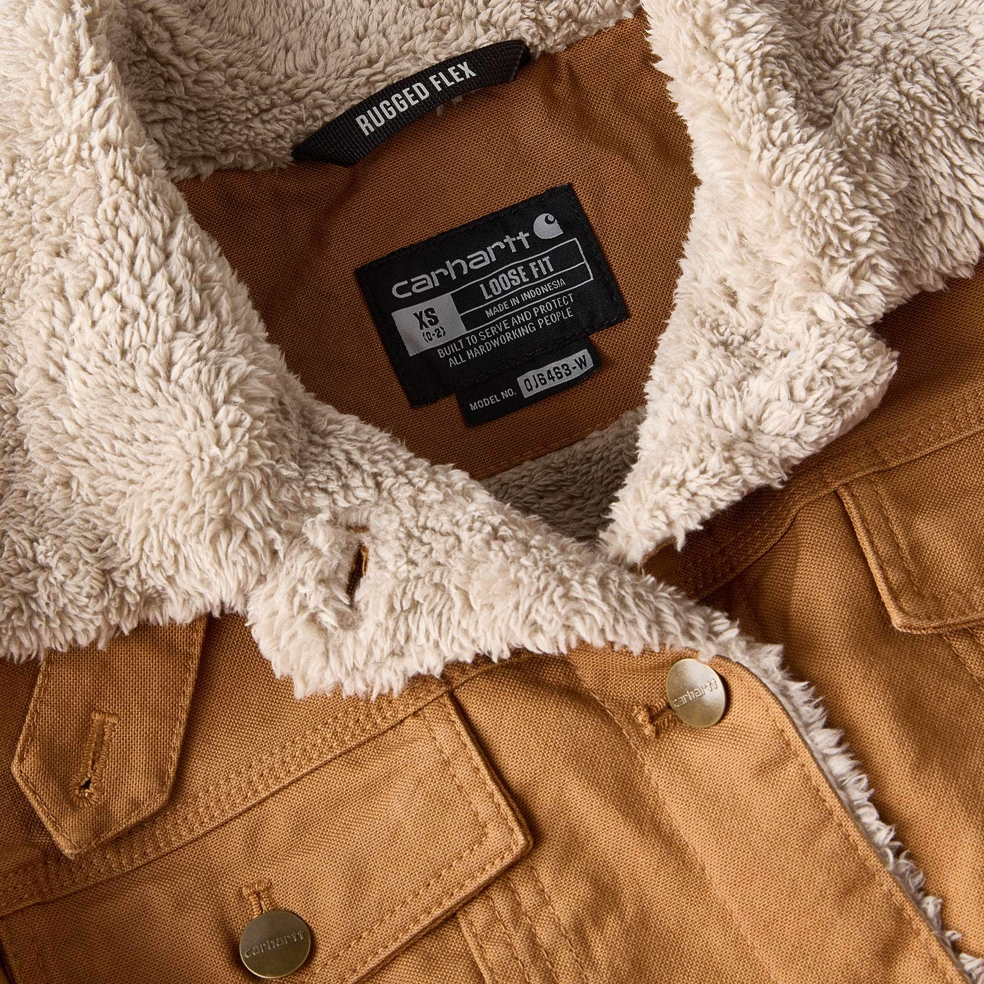 Women's Rugged Flex® Loose Fit Canvas Sherpa-Lined Jacket - 2 Warmer Rating