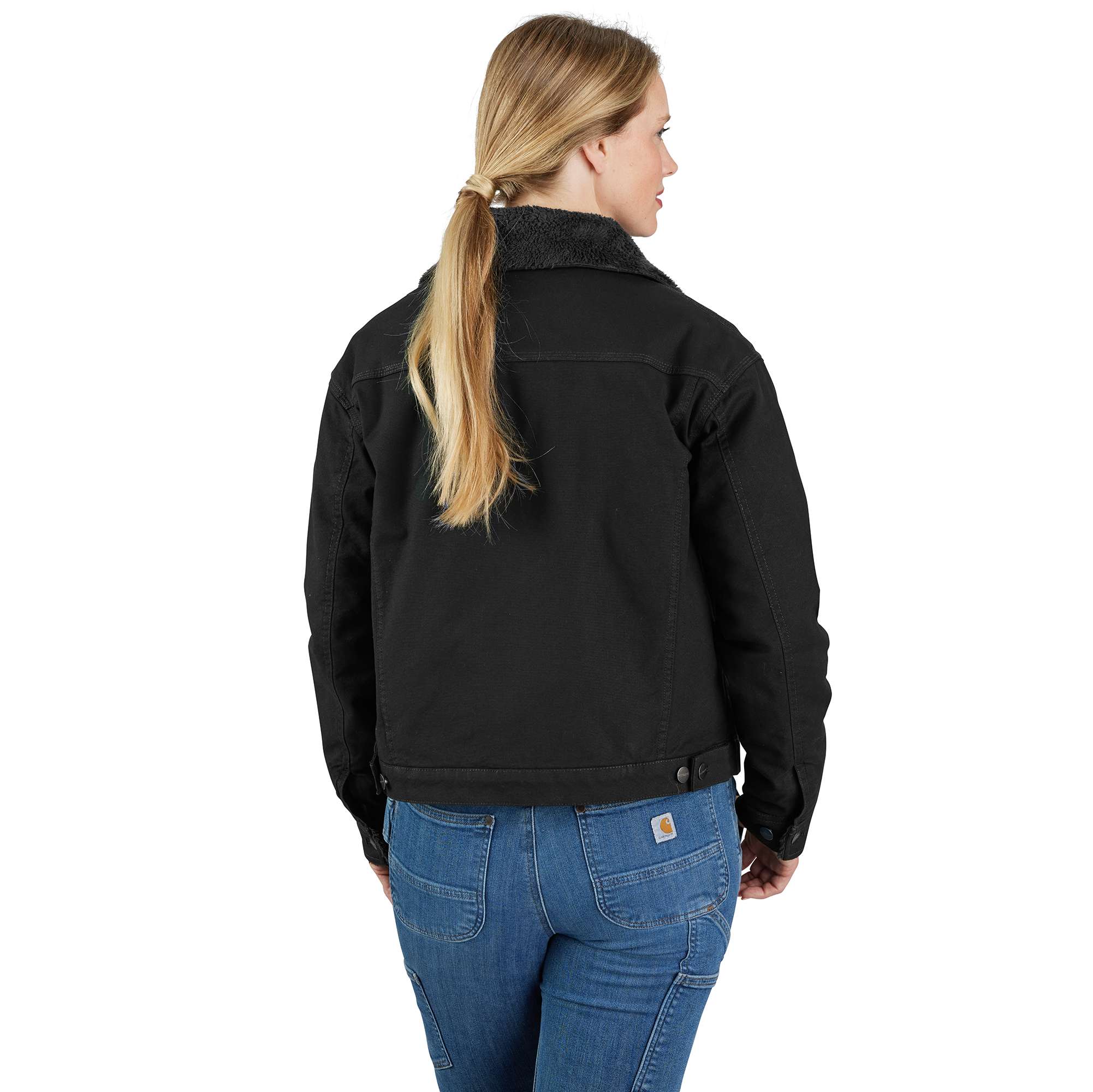 Women's Rugged Flex® Loose Fit Canvas Sherpa-Lined Jacket - 2 Warmer Rating