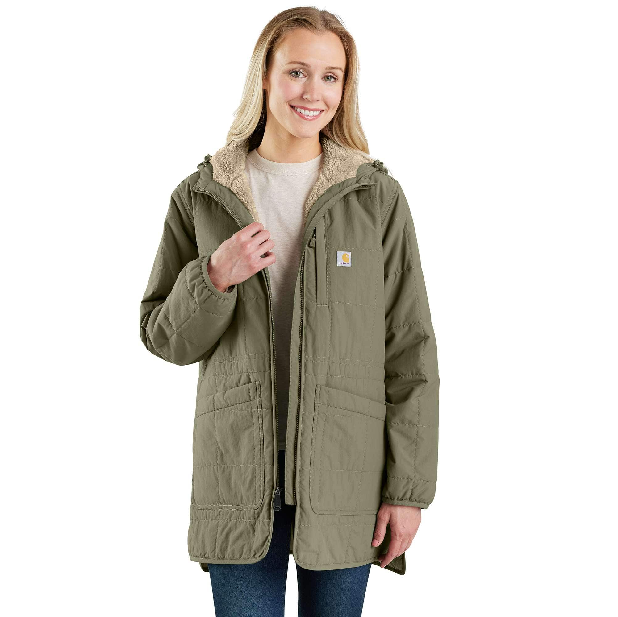 OC6465 W RD LseFit LW Ins Hdd Coat-Carhartt