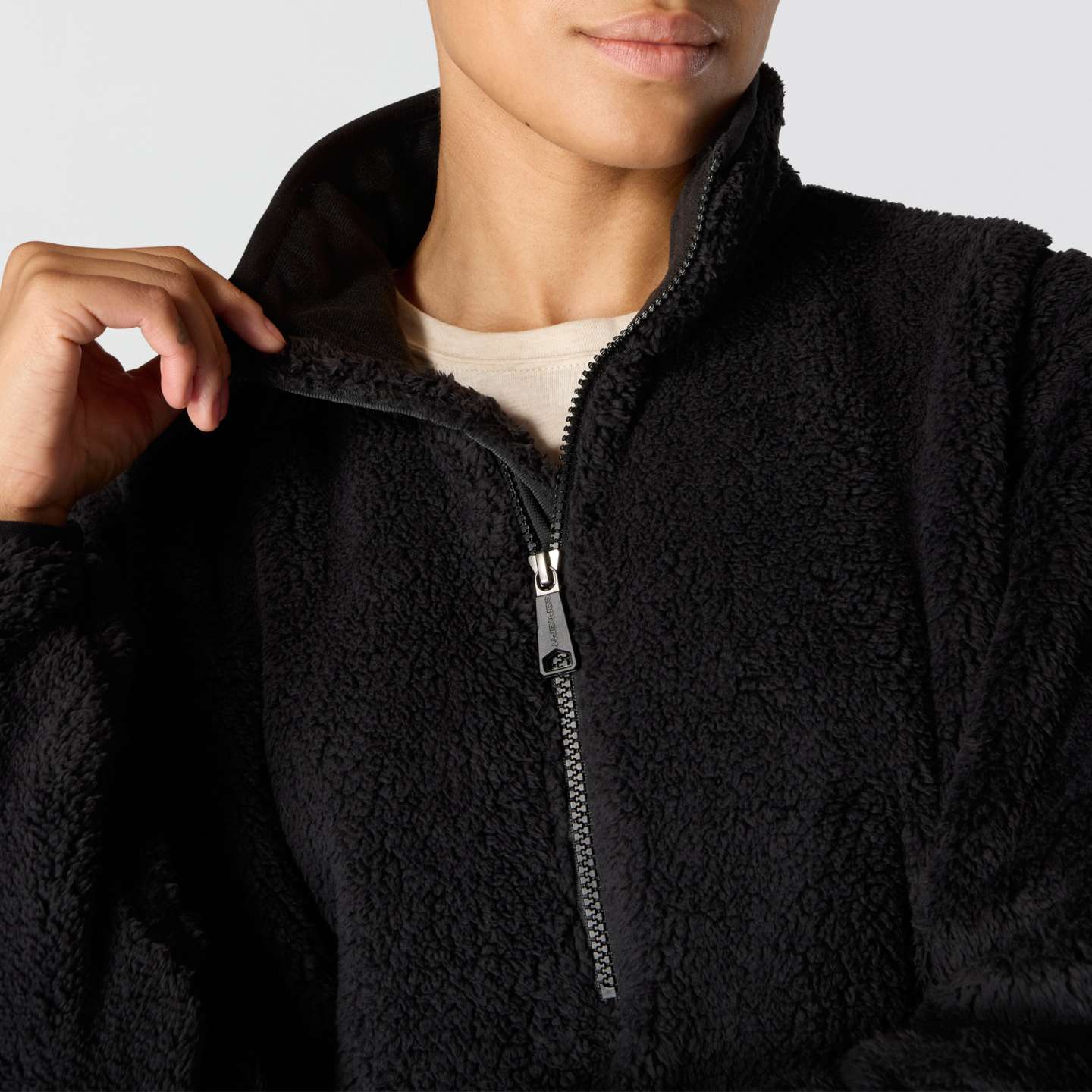 Женский свитер Carhartt Loose Fit Fleece Pullover - 3 Warmest Rating, цвет: Чёрный — фото 3