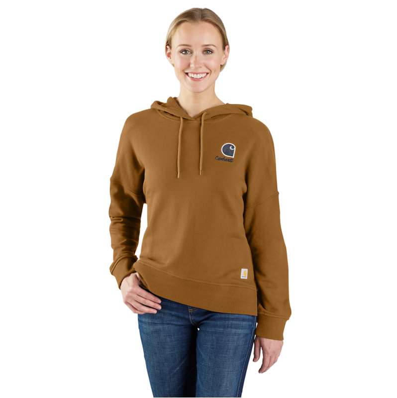 Carhartt  Carhartt Brown Women's TENCEL™ Fiber Series Loose Fit Graphic Hooded Sweatshirt