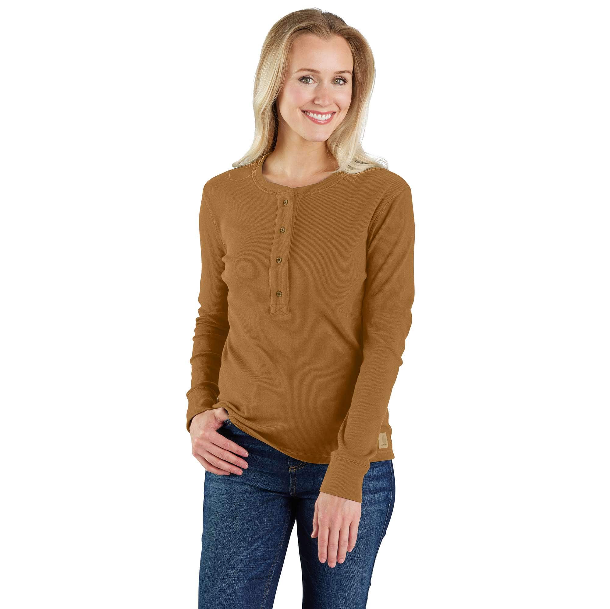 Additional thumbnail 1 of Women's TENCEL™ Fiber Series Relaxed Fit Long-Sleeve Ribbed Henley Shirt