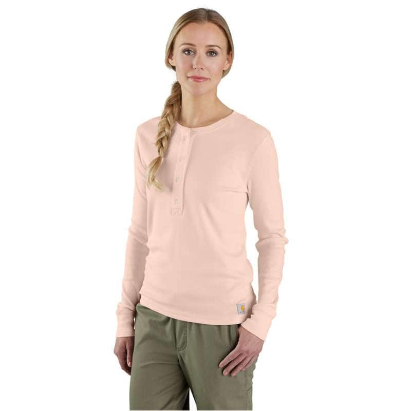 Carhartt  Georgia Peach Women's TENCEL™ Fiber Series Relaxed Fit Long-Sleeve Ribbed Henley Shirt