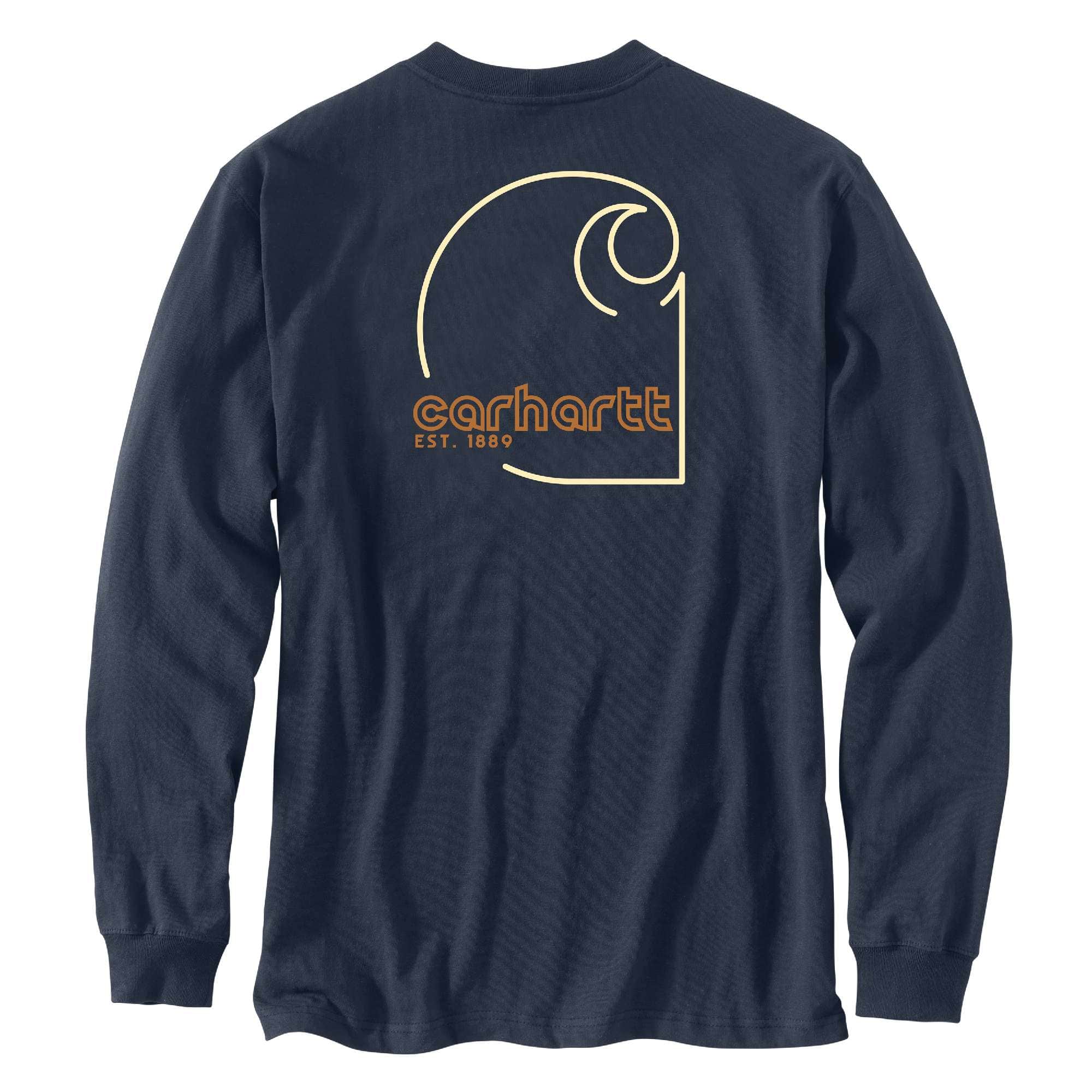 Additional thumbnail 1 of Loose Fit Heavyweight Long-Sleeve Pocket C Graphic T-Shirt