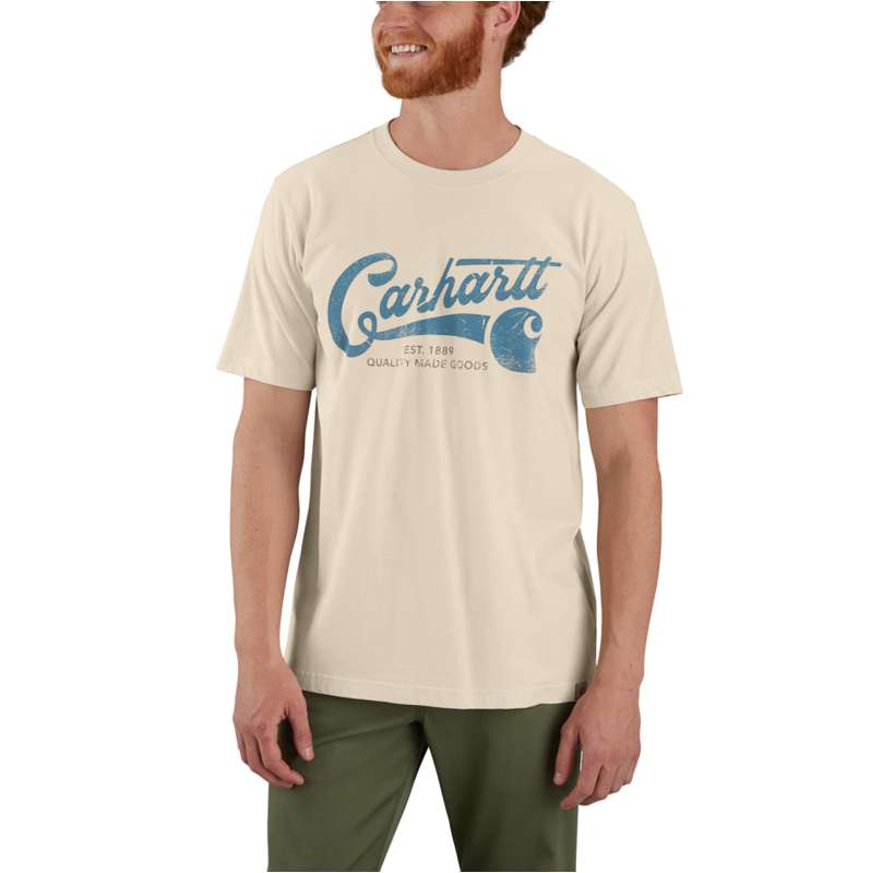 Carhartt  Oat Milk Relaxed Fit Lightweight Short-Sleeve Script Graphic T-Shirt