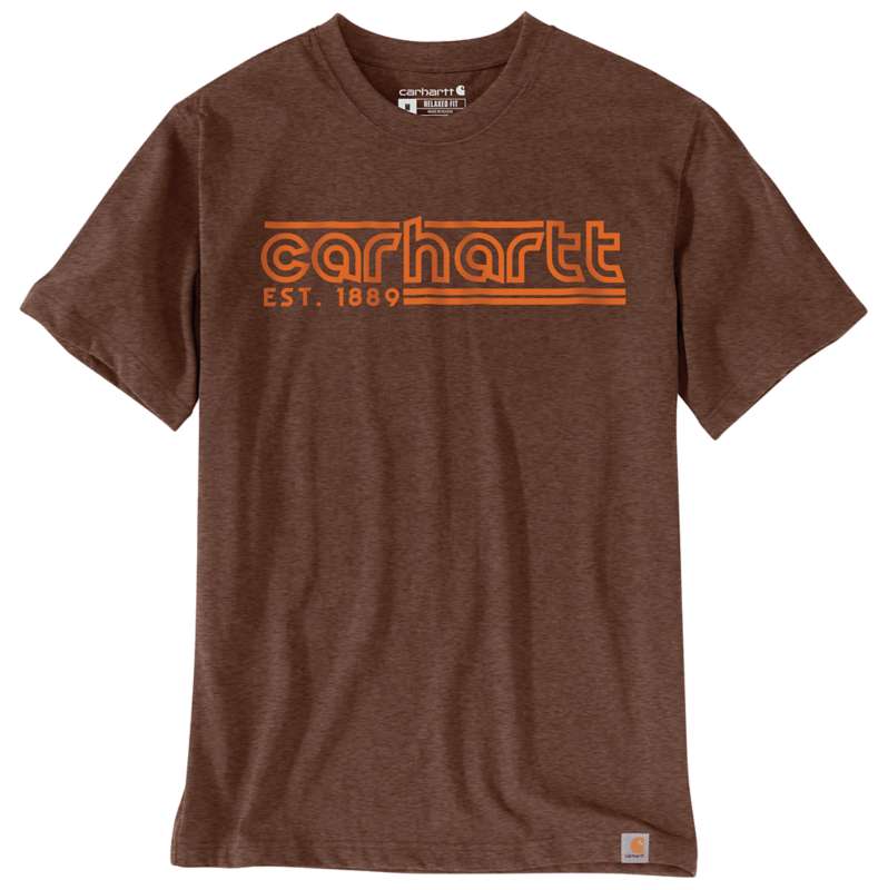 Carhartt  Mocha Heather Relaxed Fit Lightweight Short-Sleeve Logo Graphic T-Shirt