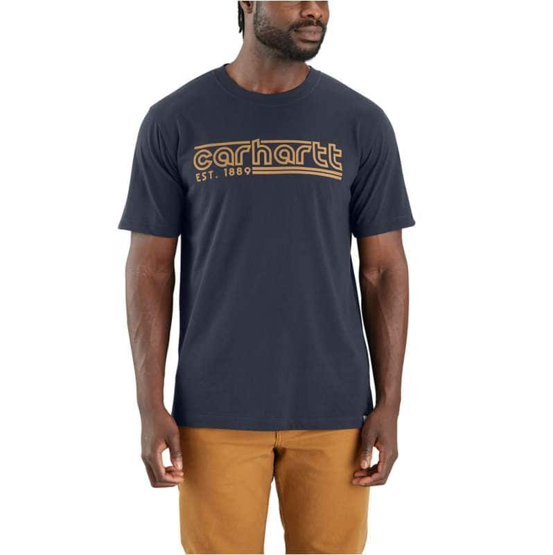 Carhartt  Navy Relaxed Fit Lightweight Short-Sleeve Logo Graphic T-Shirt