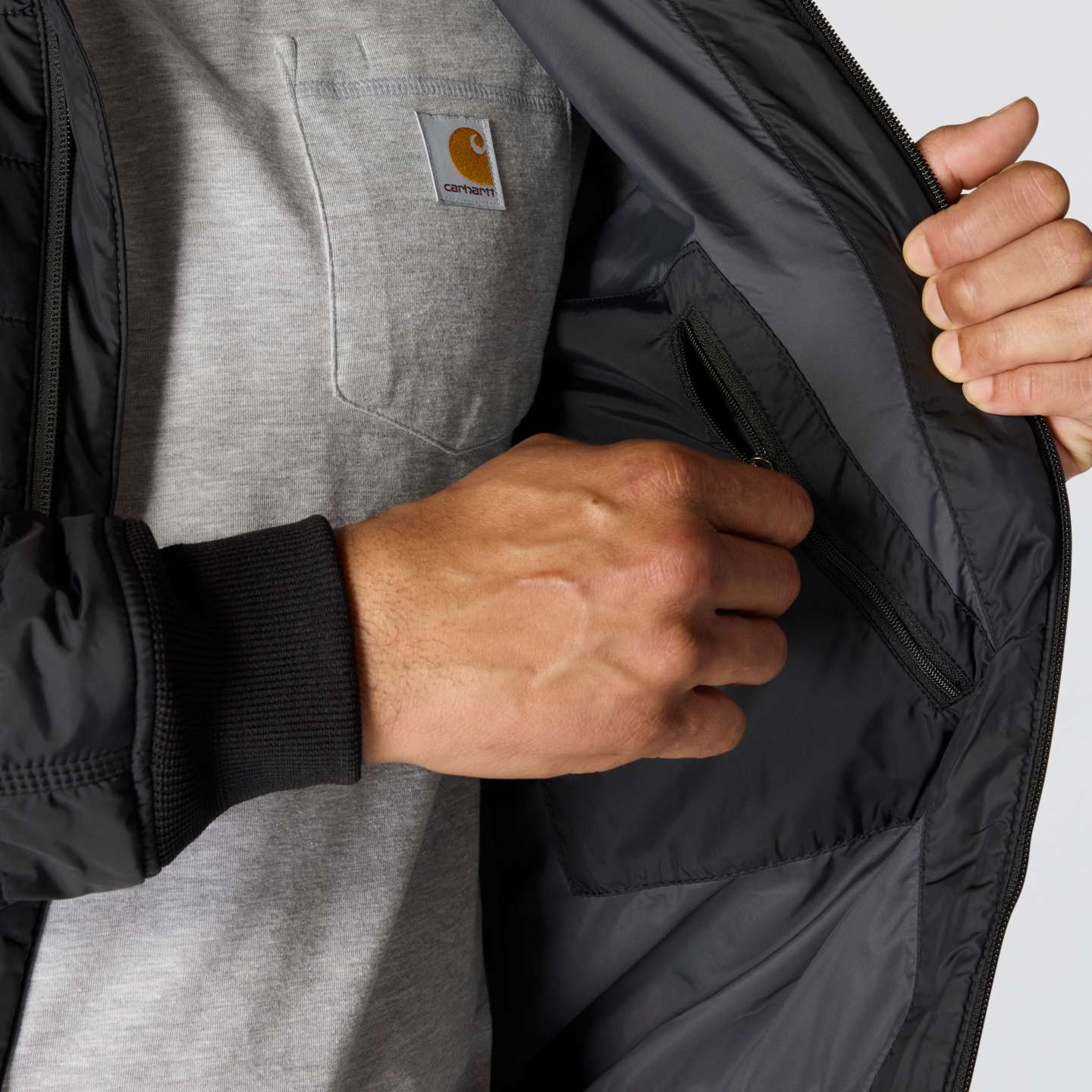 Мужская куртка Carhartt Gilliam Active Jac, цвет: Чёрный — фото 3