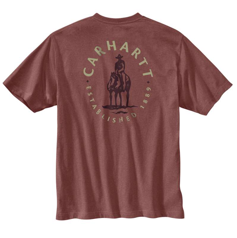 Carhartt  Apple Butter Heather Montana Relaxed Fit Heavyweight Short-Sleeve Pocket Cowboy Graphic T-Shirt