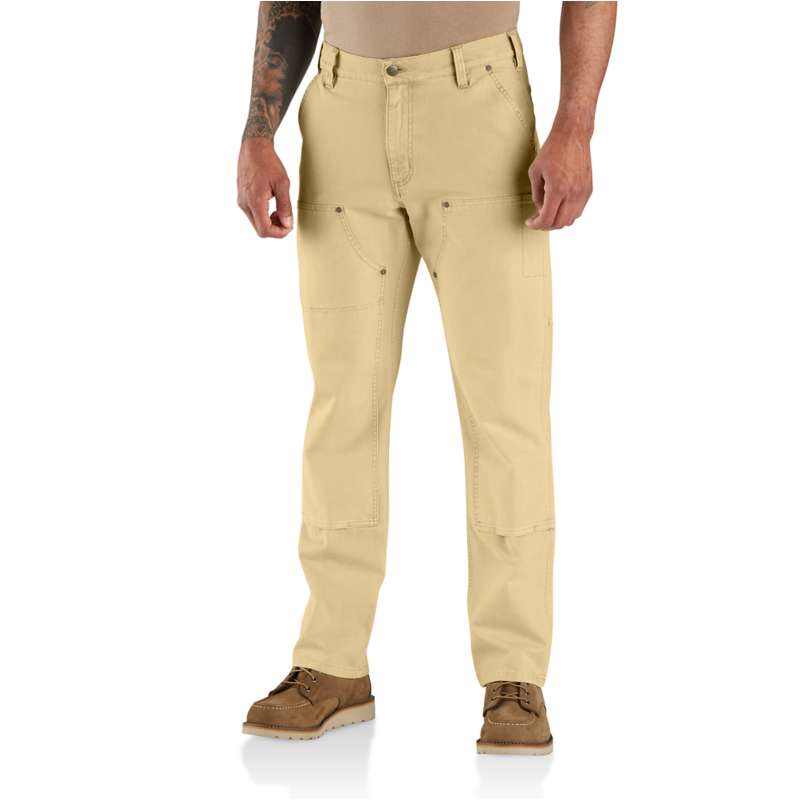 Carhartt  Oat Milk Rugged Flex® Relaxed Fit  Garment Dyed Duck Double-Front Utility Pant