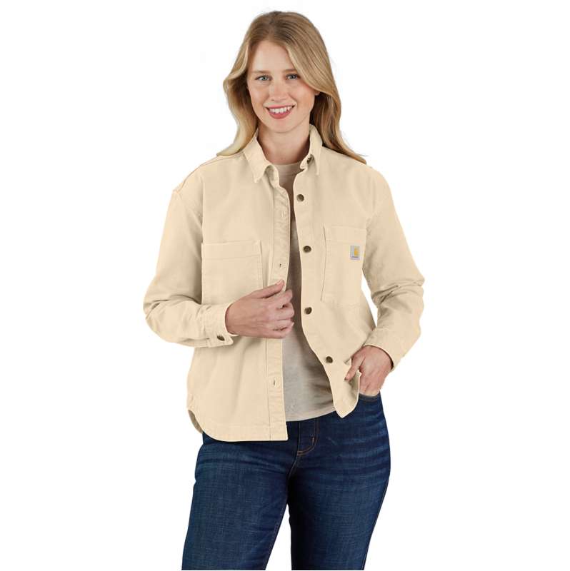 Carhartt  Oat Milk Women's Montana Rugged Flex® Loose Fit Heavyweight Duck Overshirt