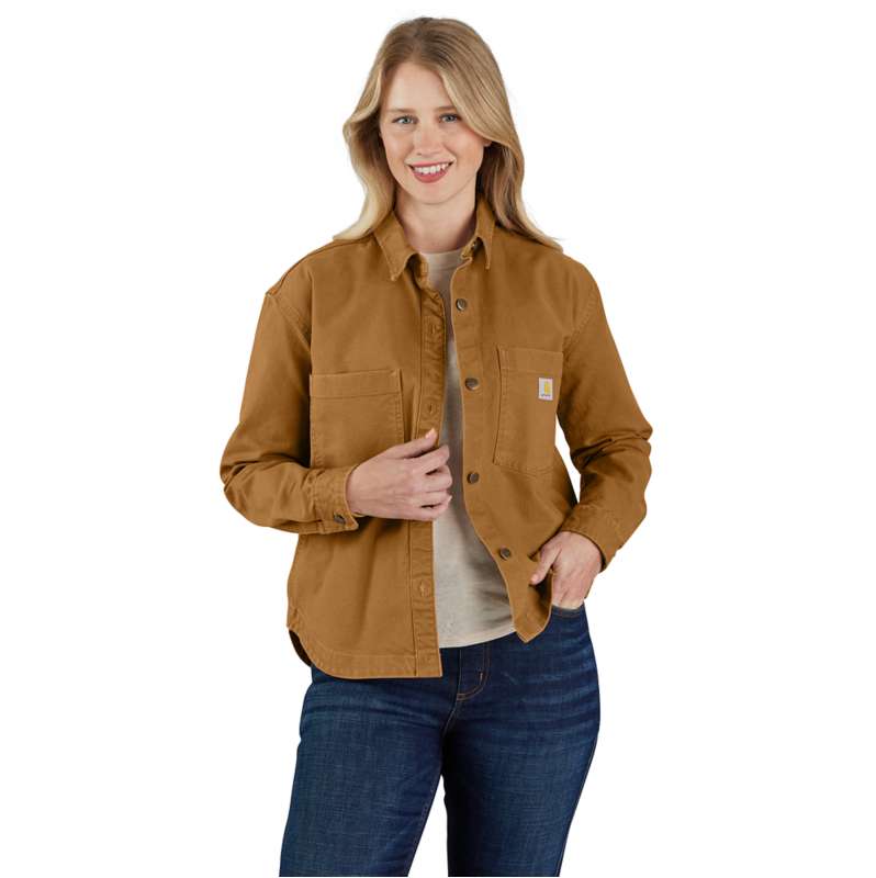 Carhartt  Carhartt Brown Women's Montana Rugged Flex® Loose Fit Heavyweight Duck Overshirt