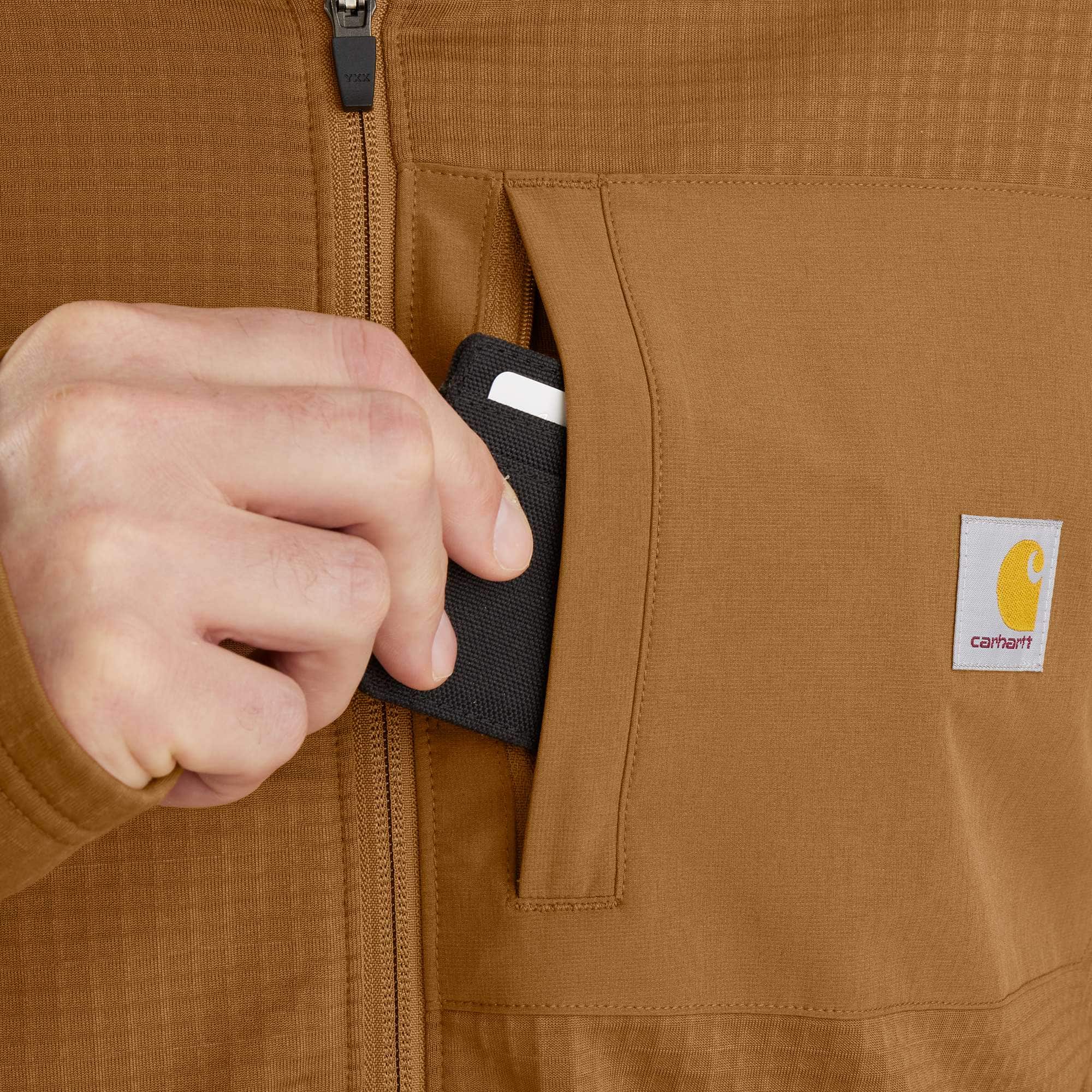 Additional thumbnail 7 of Carhartt Force® Relaxed Fit Full-Zip Long-Sleeve Hooded Fleece-Lined Shirt
