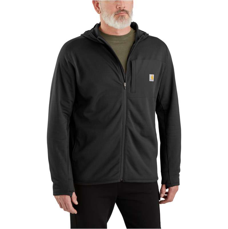 Carhartt  Black Carhartt Force® Relaxed Fit Full-Zip Long-Sleeve Hooded Shirt