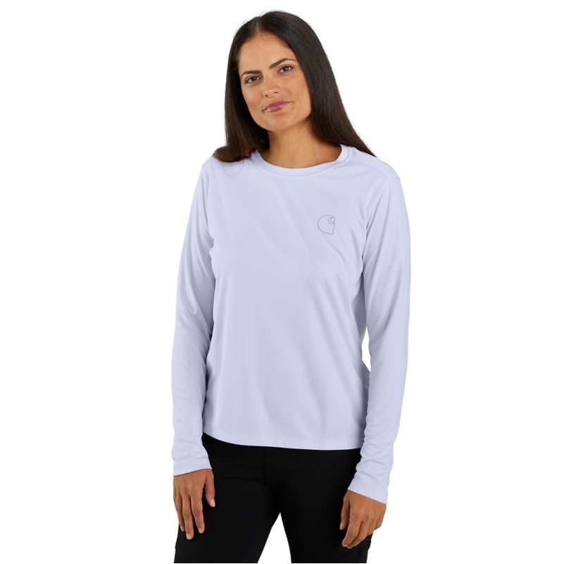 Carhartt  Fresh Lavender Women's Force Sun Defender™ Relaxed Fit Lightweight Long-Sleeve Logo Graphic T-Shirt