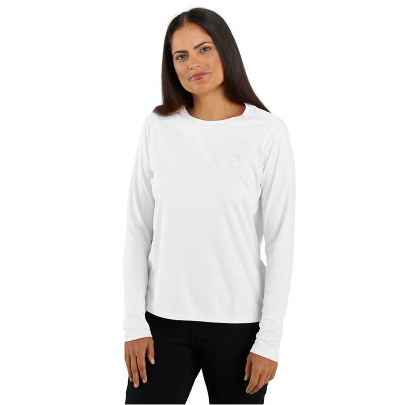 Carhartt  White/Gray Women's Force Sun Defender™ Relaxed LS Logo T-Shirt