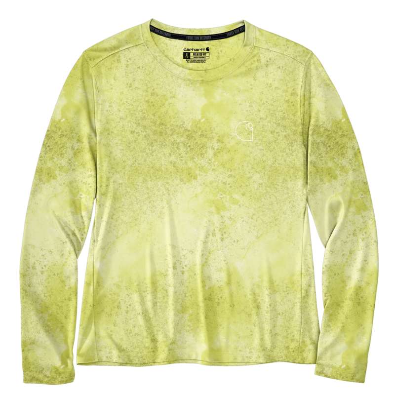 Carhartt  Citrus Watercolor Camo Women's Force Sun Defender™ Relaxed Fit Lightweight Long-Sleeve Logo Graphic T-Shirt