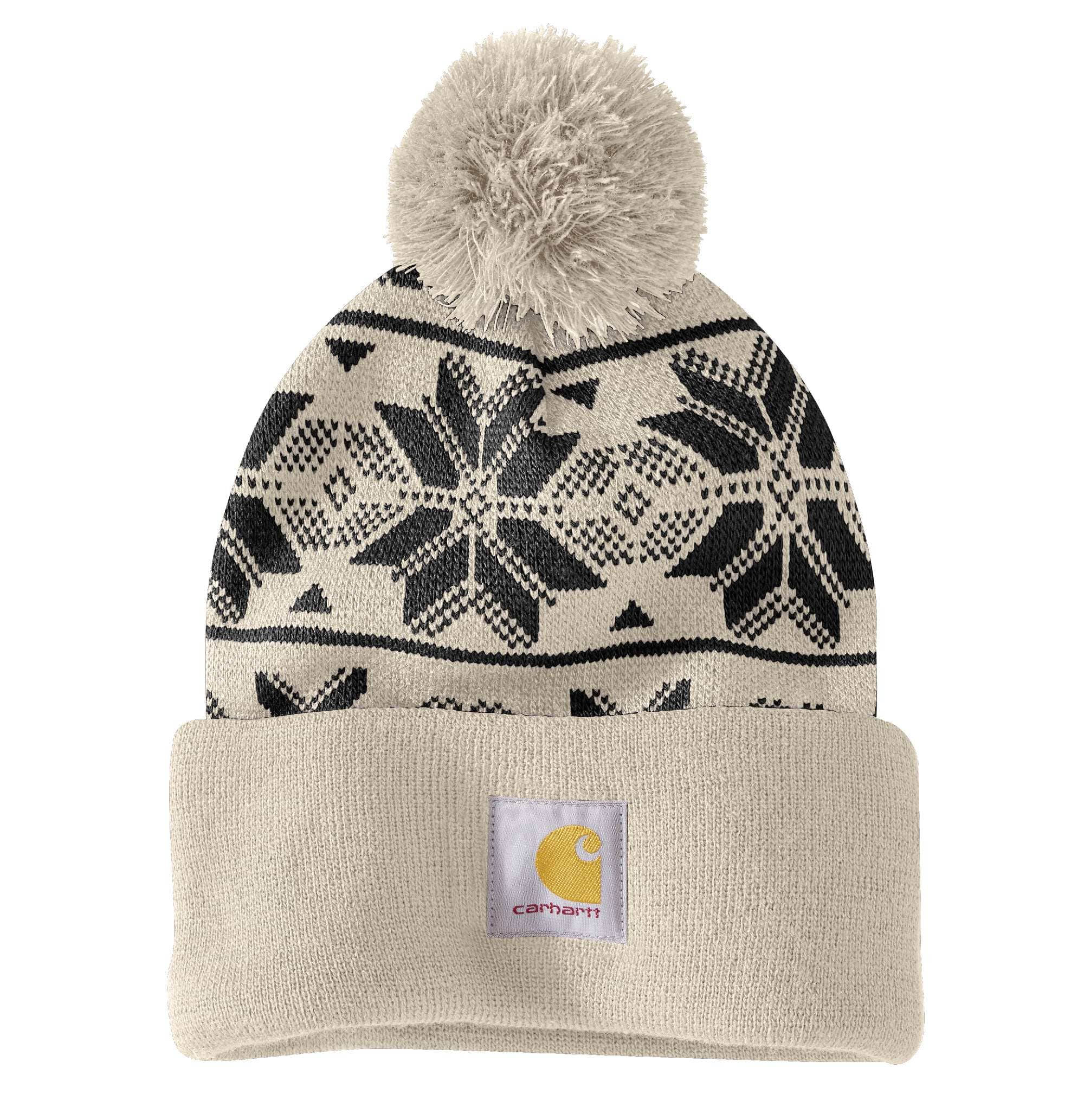 AH6647 W Knit Pom Jcqrd Beanie-Carhartt