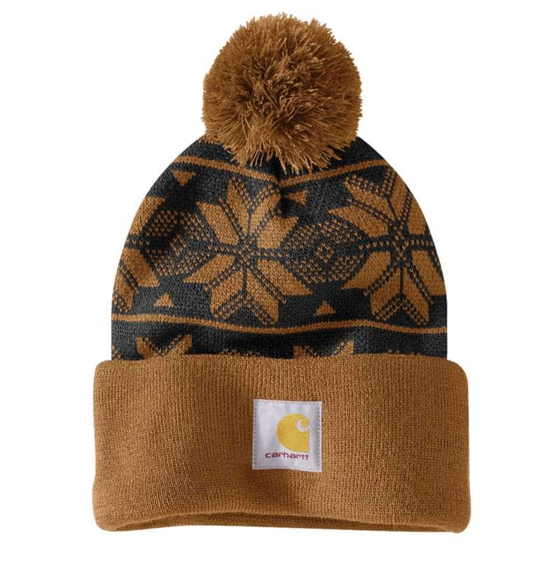 Carhartt  Carhartt Brown Women's Knit Pom Jacquard Beanie