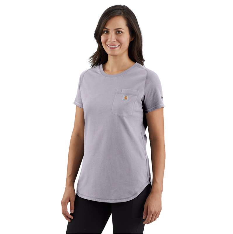 Carhartt  Lilac Haze Women's Carhartt Force® Relaxed Fit Midweight Pocket T-Shirt