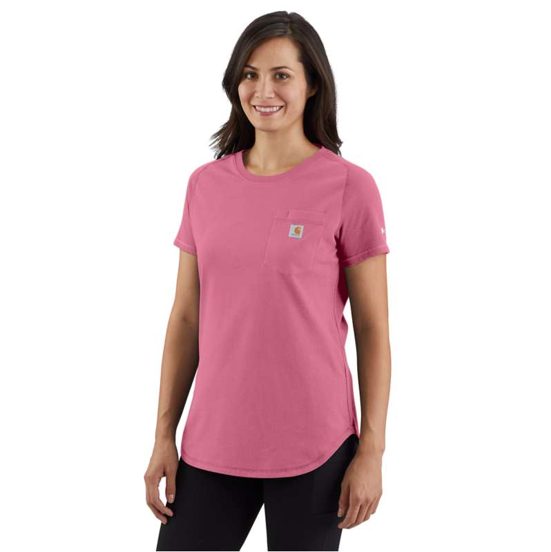 Carhartt  Woodrose Women's Carhartt Force® Relaxed Fit Midweight Pocket T-Shirt