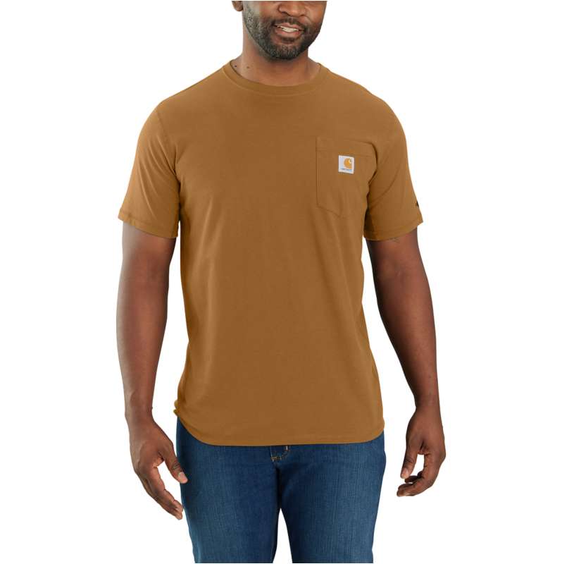 Carhartt  Carhartt Brown Carhartt Force® Relaxed Fit Short-Sleeve Pocket T-Shirt