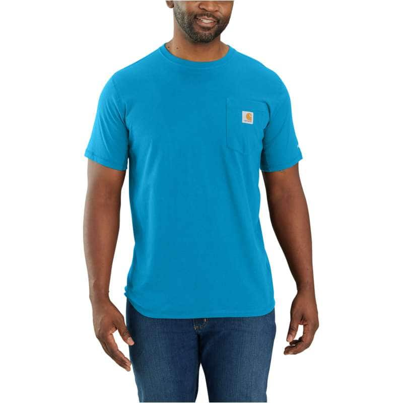 Carhartt  Atomic Blue Carhartt Force® Relaxed Fit Short-Sleeve Pocket T-Shirt