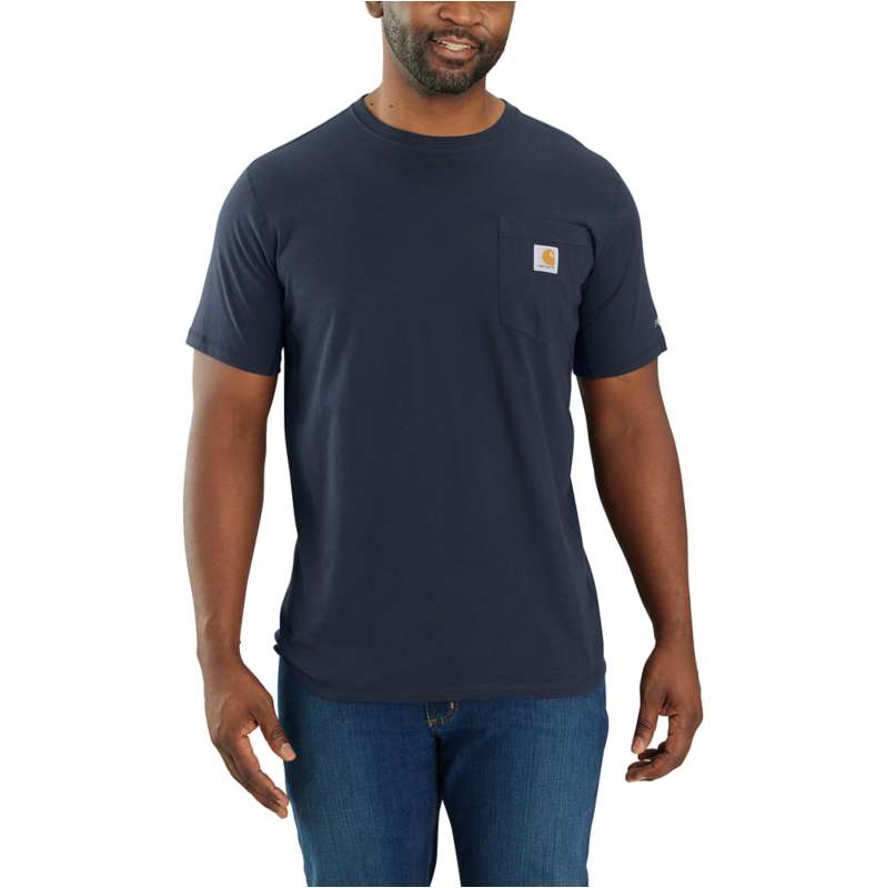 Carhartt  Navy Carhartt Force® Relaxed Fit Short-Sleeve Pocket T-Shirt