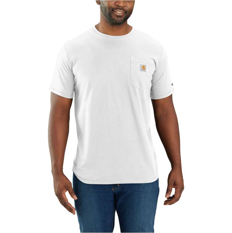 Carhartt  White Carhartt Force® Relaxed Fit Short-Sleeve Pocket T-Shirt