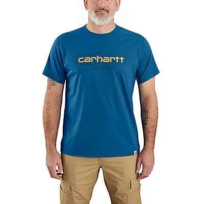 Carhartt Men's Light Huron Heather Carhartt Force® Relaxed Fit Midweight
Short-Sleeve Logo Graphic T-Shirt